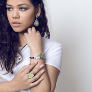 Peridot zamak earring